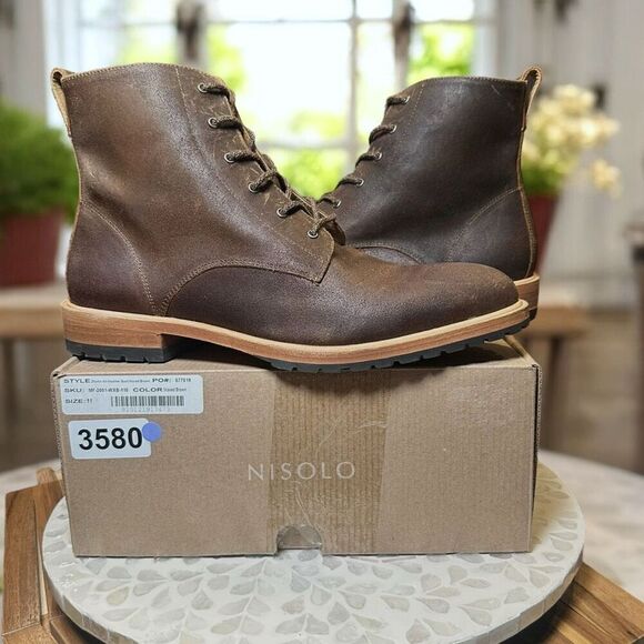 Nisolo $300 All-Weather Martin Andres Boot Waxed Leather Goodyear Welt Mens 11